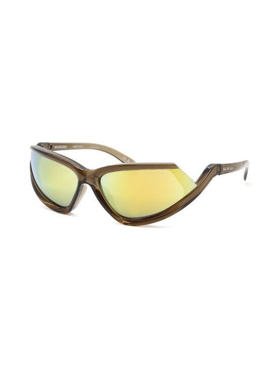 NEW BALENCIAGA SUNGLASSES BB0289S 003 UNISEX GEOMETRIC BROWN/YELLOW EYEWEAR main image 4